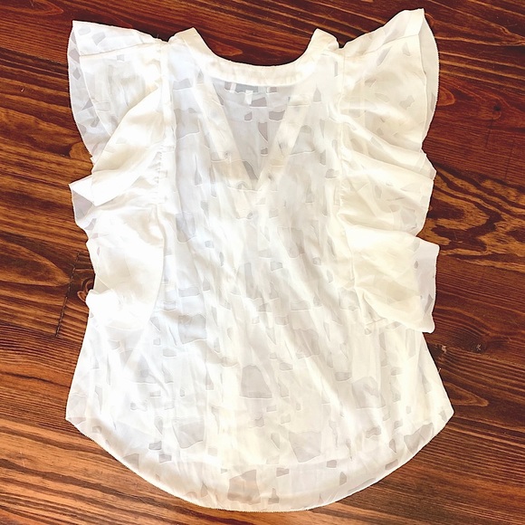 IRO Ecru lace up burnout top NWOT size 38 US 6 - Picture 7 of 10